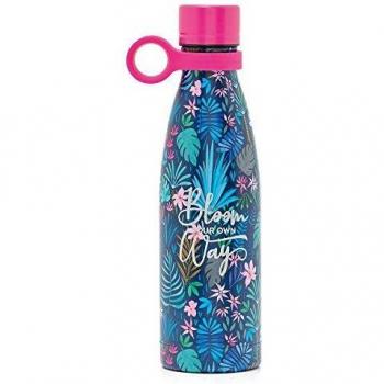 Legami - Hot&Cold, Bottiglia Termica 500 ml, Ø 7 cm, Leggera e Resistente, Chiusura Ermetica, Manico in Silicone Removibile, Tema Flora, Bloom Your Own Way