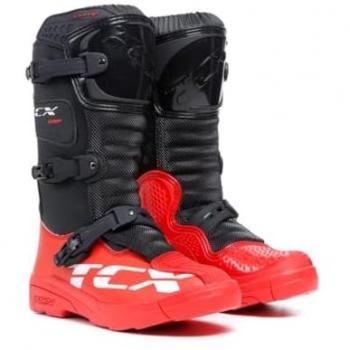 Bottes de motocross TCX Comp enfant 32 Noir Rouge