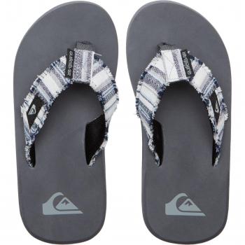 Boy's Grey Quiksilver Monkey Abyss Flip Flops - Size 2 UK