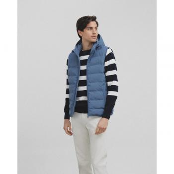 Silbon - Chaleco azul para hombre con capucha