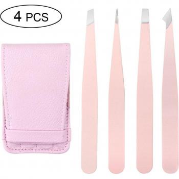 Stainless Steel Eyebrow Tweezers Set