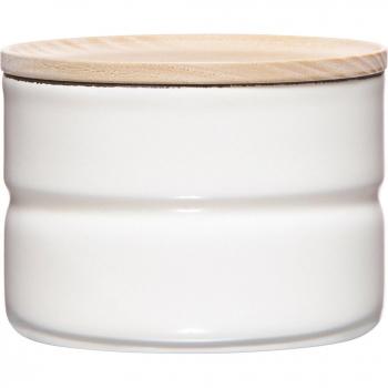 Boîte à Provisions en Bois avec Capuchon Ø8 cm 230 ml H 6 cm Blanc Pur