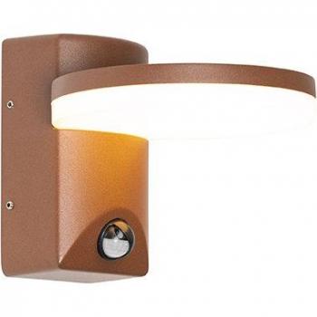 QAZQA Outdoor Wall Light Rust Brown Incl. LED IP54 Motion Sensor - Esmee
