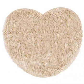 Tapis Salle de Bains Motif Coeur Beige