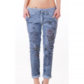 Fantasy‑Print‑Hose mit Glitzersteinchen – S/M