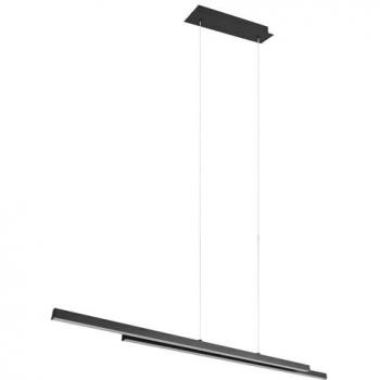 Lámpara Cúpula Negra 110 cm, Acero Metálico, LED de Ocio, Altura Regulable