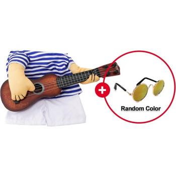 Guitarist Dog Costume with Wig for Pets
