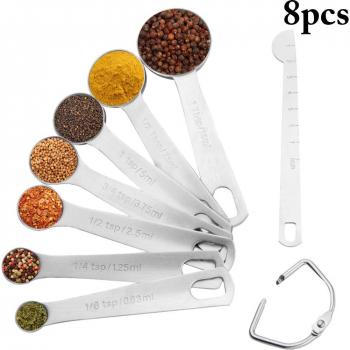 Juego de Cucharas de Medición Apilables 8 Uds