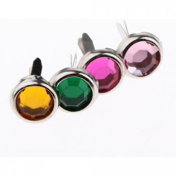 50pcs Round Rhinestone Head Brads