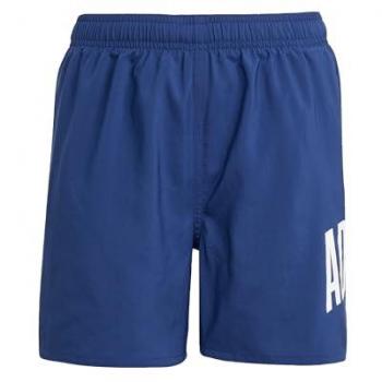 Adidas Essentials CLX Kids' Swim Shorts – Dark Blue & White (Age 7‑8)