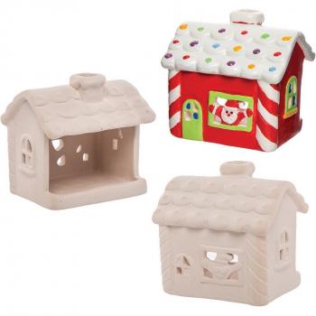 Santa's Workshop Christmas Ceramic Tealight Holders (Set of 3)