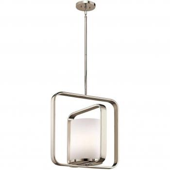 Large Polished Nickel City Loft Ceiling Pendant Light