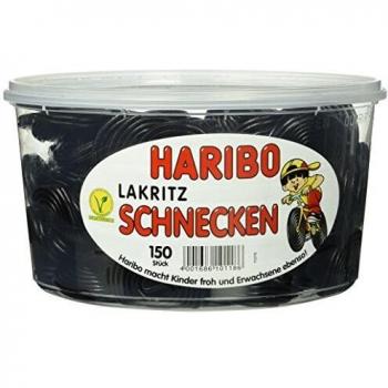 Haribo Lakritz Schnecken, 1 x 1,5 kg Dose