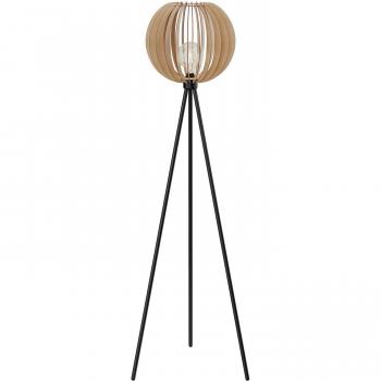 Stehlicht Envostar Clay – Metall mit Birkenholzmuster