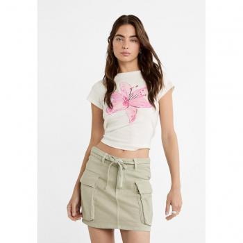 Khaki Mini-Cargorock von Stradivarius