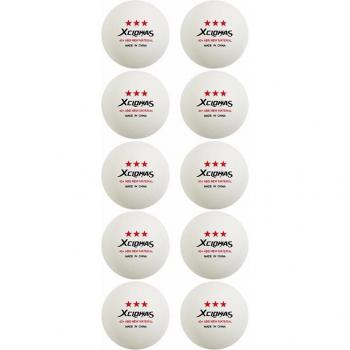 XCLOHAS 3-Star ABS Plastic Table Tennis Balls - 10 Pack