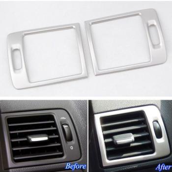2Pcs Stainless Steel AC Vent Outlet Cover Trim for Volvo C30 S40 V50 C70