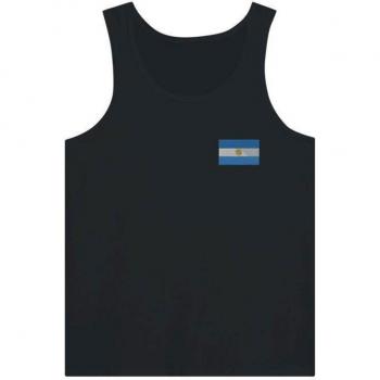 Black Argentina Flag Crop Top – 100% Cotton, Tailored Fit, Gender Neutral
