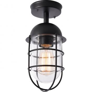 Cari Ceiling Light Outdoor IP44 Rated Garden Cage Lantern - Black - Litecraft
