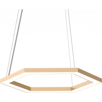 Lumicom Esagono Pendiente Lámpara LED 22W/m 3000K Oro Anodizado Ø40 cm