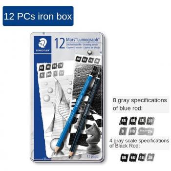 Staedtler Metal Box Set 100B Black Artist Pencils