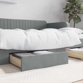 Light Grey Engineered Wood and Fabric Bed Storage Drawers 2 pcs