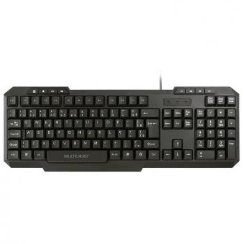 Teclado USB Multimídia Slim Preto Multilaser