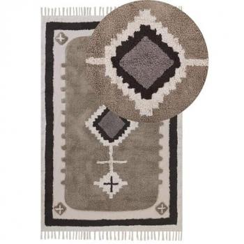 Geometrischer Teppich Beige/Braun 160 x 230 cm