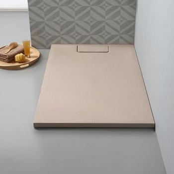 Baignoire rectangulaire fin beige mat 80x100 cm