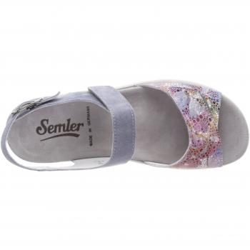 Semler Flower-Samt/Samt-Chev. Sky D4145886 Sandaletten