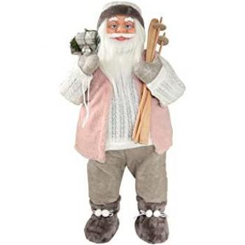 Nikolaus 80 cm mit Ski und Geschenkesack