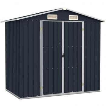 VidaXL Garden Shed Anthracite 205x129x183 cm Galvanised Steel