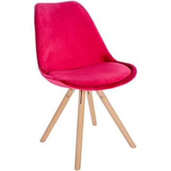 Silla de salón Sofia terciopelo rojo natural (redonda)