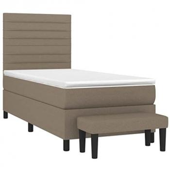 VidaXL Boxspringbett mit Matratze 100x200 cm Taupe