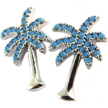 Boucles 'Palmier' en turquoise et argent