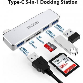 High-Speed USB C Adapter with HDMI/SD/USB Ports for Portable Devices