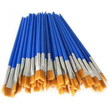 Pinceaux Plats 100 pcs – Collection Artiste, Poils Nylon pour Enfants