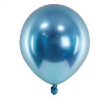 Blaue Mini-Spiegelballons - 50er Pack