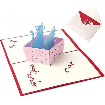 3D Pop-Up Cat Card – Holiday & Birthday Surprise
