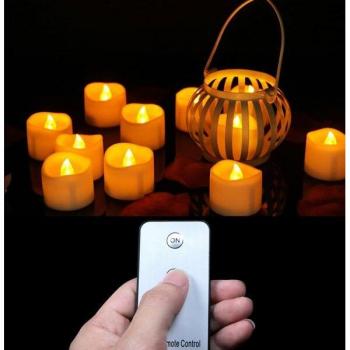 Battery Operated Yellow Flickering Candles with Remote - Christmas, Anniversary, Valentine's Day