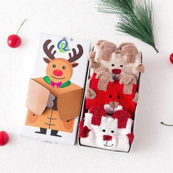 Calcetines Rojos de Invierno con Dibujos Animados
