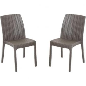 Chaises empilables en polypropylène VIRGINIA CAFFÈ (set de 2)