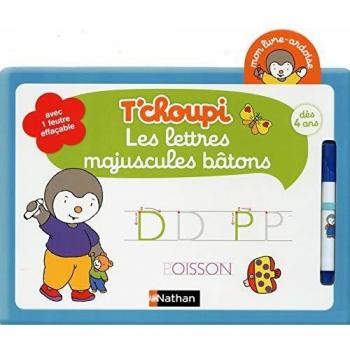 T'choupi Les lettres majuscules bâtons : Avec un feutre effaçable
