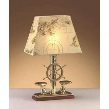Licht-Erlebnisse Nachttischlampe NAUSICA, ohne Leuchtmittel, Edle Tischlampe NAUSICA Messing H:53cm Maritim