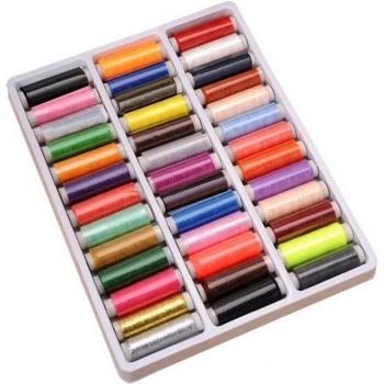 Rouleau de fil à coudre ciré couleur arc‑en‑ciel – Pack 39 pièces
