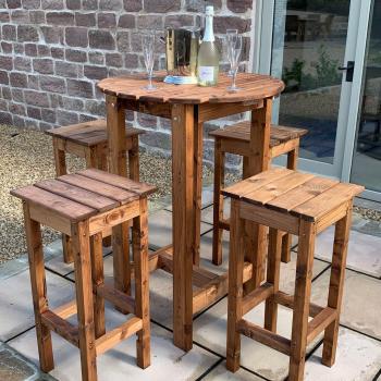 Charles Taylor Alfresco Bar Set Four Seater, Brown