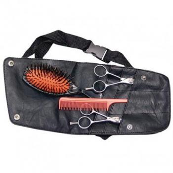 Estuche portaútiles Eurostil 02514 con cinturilla de piel sintética negra (15 × 19 cm)