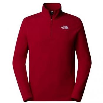 Felpa Polare The North Face 100 Glacier 1/4 Zip Rosso
