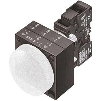 Luce di segnalazione LED 230V con lente liscia e supporto trasparente