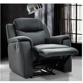 Fauteuil relax EVASION en cuir - Gris
